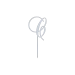 This elegant 'C' monogram cake topper features a swirling script design, crafted from high-quality laser-cut aluminum. It has a natural aluminum finish, providing a sleek, metallic look. Perfect for adding a sophisticated touch to wedding, anniversary, or birthday cakes.